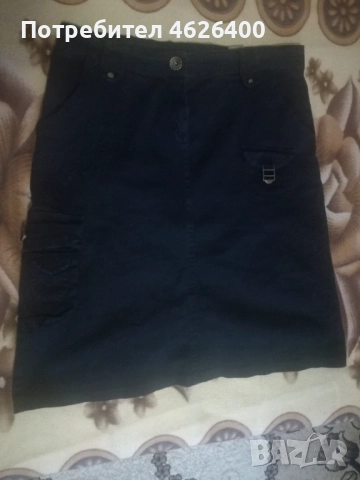 Продвам черна дамска дънкова къса пола, снимка 2 - Поли - 52110423