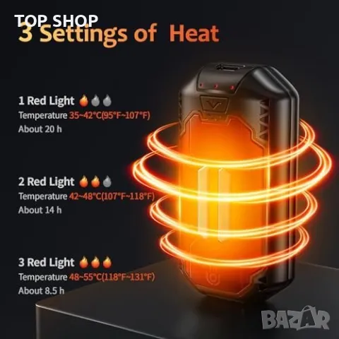 Нов 6000mAh 2-в-1 Ергономичен USB Зареждащ Топлещ Уред за ръце Нагревател, снимка 3 - Друга електроника - 49339223