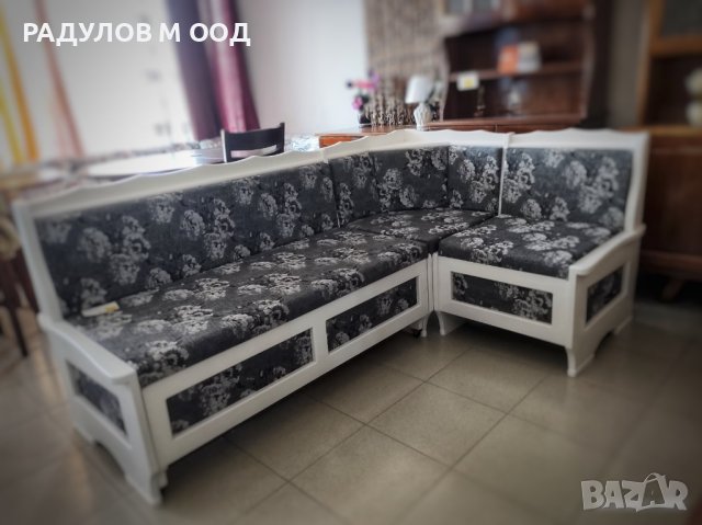 НАЛИЧЕН Ъгъл за трапезария КЛАСИК масив с функция сън в бяло