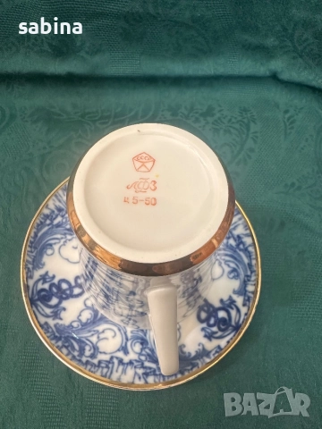 Порцеланова голяма чаша за чай на ЛФЗ Ломоносов, снимка 6 - Други ценни предмети - 52671439