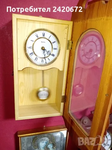 Стар часовник   с дърворезба, снимка 1