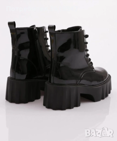 Черни лъскави боти, снимка 2 - Дамски боти - 52842026