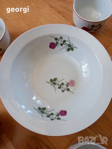 Порцеланова купа с пет купички български порцелан Китка , снимка 2 - Сервизи - 37855000