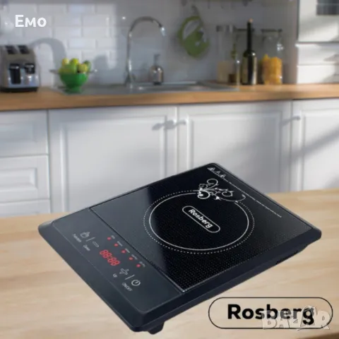 Котлон индукционен Rosberg R51445J, 2000W, LED екран, 8 степени, бр. 1 Черна керамична плоча, снимка 4 - Котлони - 47727829