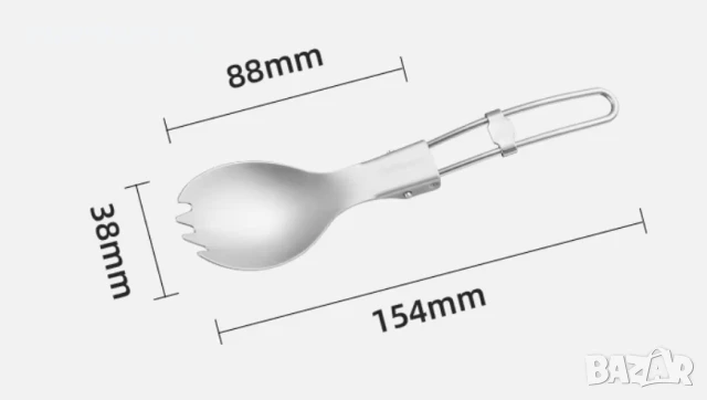 Титаниева лъжица-вилица "SPORK", снимка 3 - Екипировка - 50996667