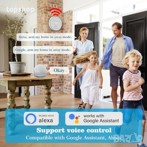 Безжична WiFi алармена система за домашна сигурност YISEELE с приложение за предупреждение и аларми, снимка 6 - Аналогови камери - 50525012