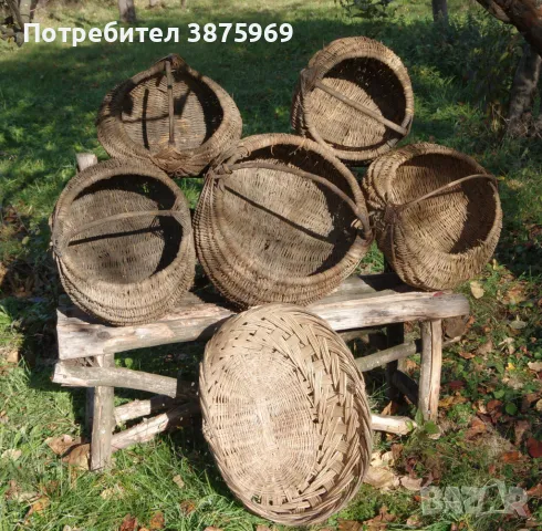 Стари плетени кошници и плетен кош, снимка 9 - Антикварни и старинни предмети - 49842297