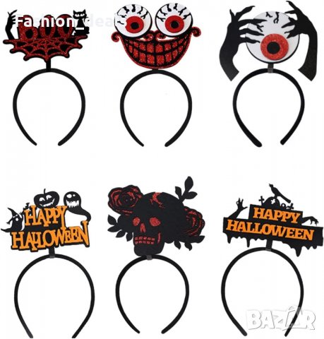 Нови 6 броя Хелоуин ленти за глава Аксесоар за костюм Диадема Карнавал Парти