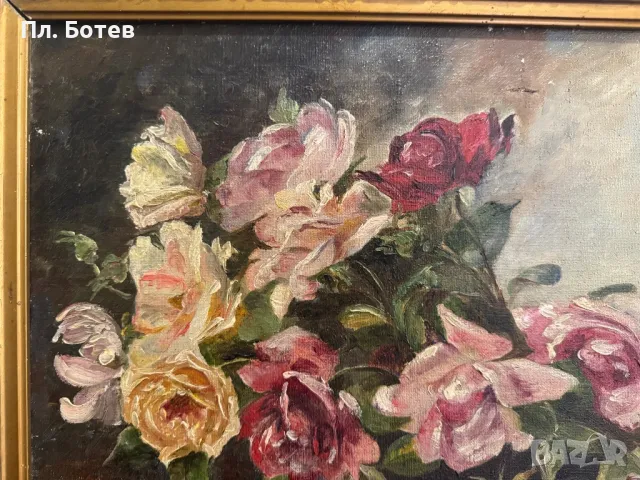 Стара маслена картина, снимка 3 - Картини - 48281455