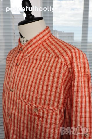SCHOFFEL Enzo Men`s Orange/Beige Checked Long Sleeve Outdoor  Shirt - мъжка  риза с дълъг ръкав 2XL, снимка 10 - Ризи - 44015844