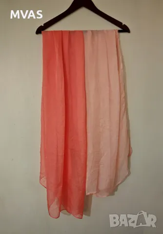 Нови пролетни воалени шалове коралово розов и светло розов, снимка 1