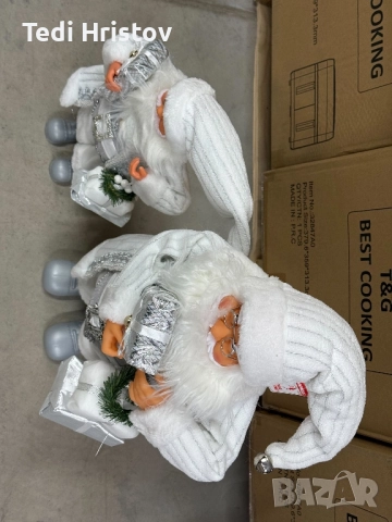 Декоративен Дядо Коледа в сиво – уют, топлина и празничен дух у дома (50 / 70 / 90 см), снимка 3 - Декорация за дома - 52531016