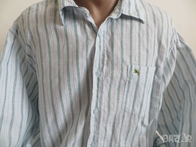 Мъжка риза с дълъг ръкав от лен H&M, снимка 2 - Ризи - 32774089