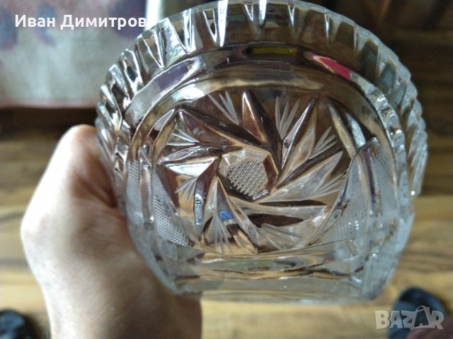 Старинна кристална фруктиера/Antique crystal fruit bowl, снимка 5 - Антикварни и старинни предмети - 36691257