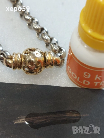 Прекрасна сребърна авторска дамска гривна и колие.Сребро проба 925,златни 9 каратови апликации, снимка 12 - Колиета, медальони, синджири - 52293101