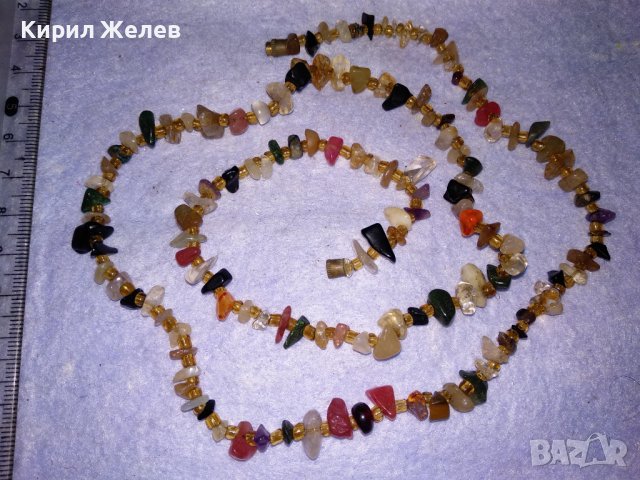 ГЕРДАНЧЕ СКЪПОЦЕННО КОЛИЕ от НАТУРАЛНИ ЦВЕТНИ КАМЪЧЕТА и МЪНИСТА 34706, снимка 6 - Колиета, медальони, синджири - 39192694