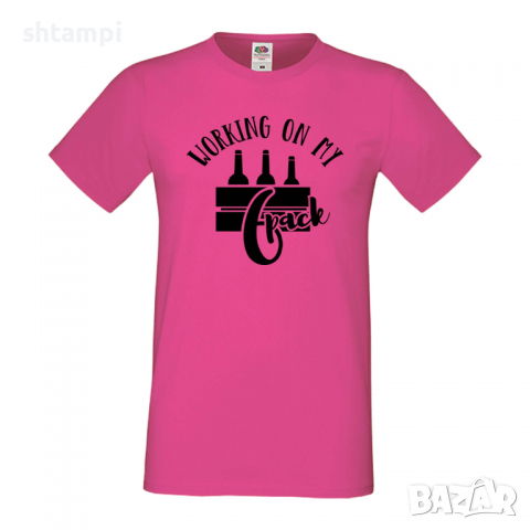Мъжка тениска Working On My 6 Pack 3,Бира,Бирфест,Beerfest,Подарък,Изненада,Рожден Ден, снимка 6 - Тениски - 36389573