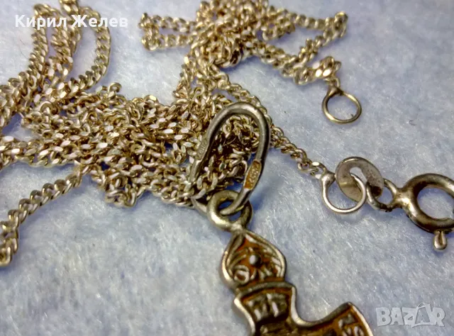 СТАРО РУСКО ПРАВОСЛАВНО СРЕБЪРНО РАЗПЯТИЕ КРЪСТ СРЕБРО 925 с 2 МАРКИРОВКИ и СРЕБЪРНА ВЕРИЖКА 40046, снимка 10 - Антикварни и старинни предмети - 50180881