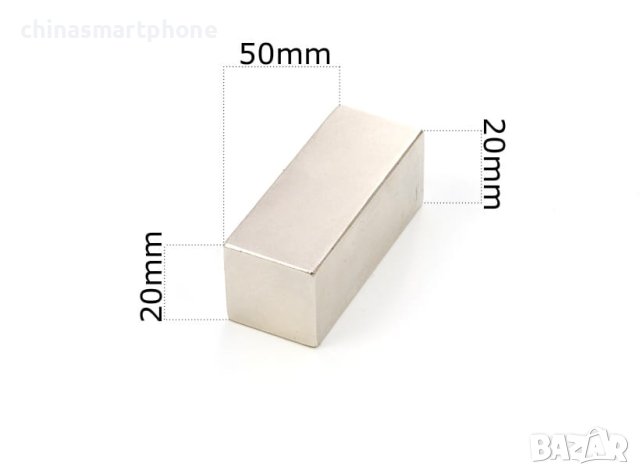 50x20x20mm Неодимов магнит N52, 3200Gs Neodymium magnet NdFeB magnit, снимка 1