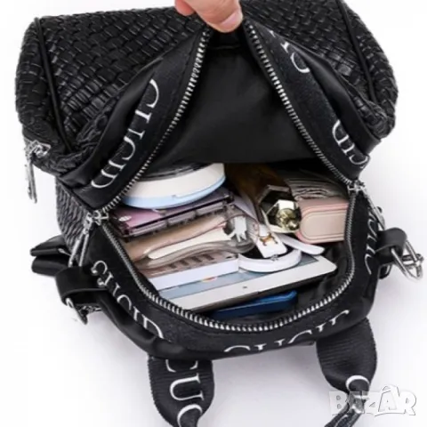 Дамска чанта раница Leonor Black, снимка 4 - Чанти - 47923416