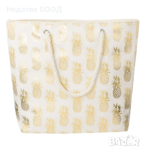 Плажна чанта, Бял, 55x15x42см., снимка 3 - Чанти - 50655429