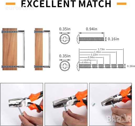 Комплект от 12 броя матово черни квадратни дръжки за шкафове 7,6 см, за чекмеджета, снимка 6 - Шкафове - 51766369