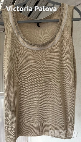 ESKADA луксозен дизайнерски топ с мъниста -100% вискоза, размер 42