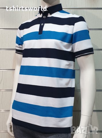 Нова мъжка моряшка блуза тип Lacoste, райе, копчета, пике, снимка 13 - Ризи - 32629301