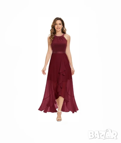 Елегантна дамска рокля Dressystar, размер L, дантелена рокля с халтер