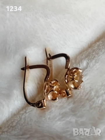 Златни обеци с естествен цитрин