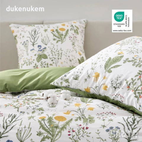 Спален комплект от 100% памук, 4 части, 135x200 см, снимка 3 - Спално бельо - 53031213