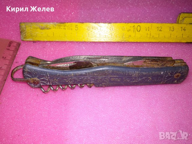 USSR Старо РЯДЪК КОЛЕКЦИОНЕРСКИ МОДЕЛ РУСКО РИБАРСКО ДЖОБНО НОЖЧЕ СССР ФЛОРАЛНО ОРНАМЕНТИРАНО 43099, снимка 16 - Колекции - 44041328