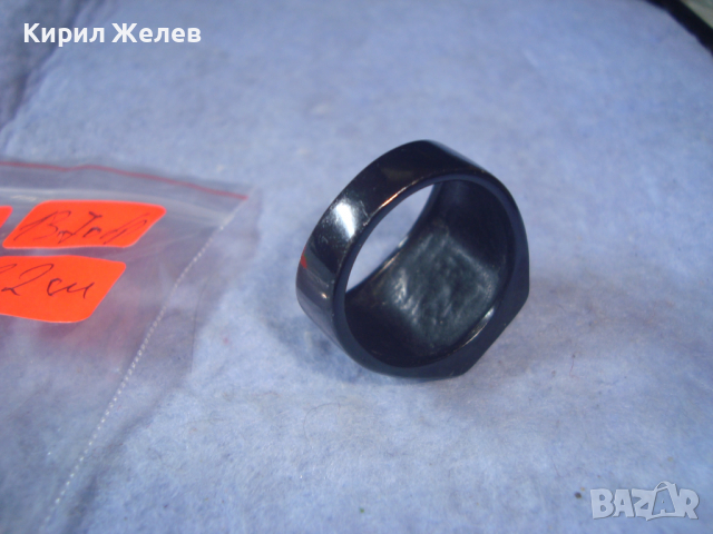 КРАСИВ СТОМАНЕН ПРЪСТЕН с ЧЕРЕН ФАСЕТ - КРИСТАЛ ЛАКИРАНА БЛАГОРОДНА НЕРЪЖДАЕМА СТОМАНА 26617, снимка 10 - Пръстени - 36410651