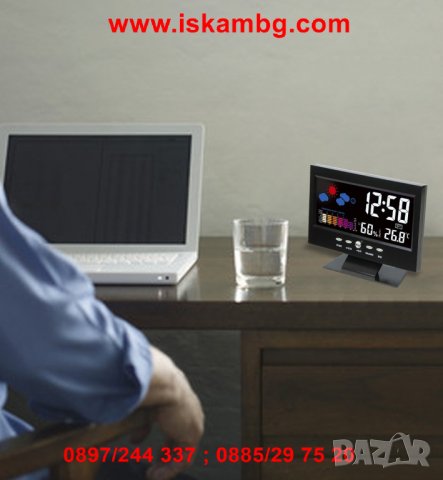 Настолен часовник с голям дисплей, термометър и влагомер - 8082, снимка 17 - Други - 26837707