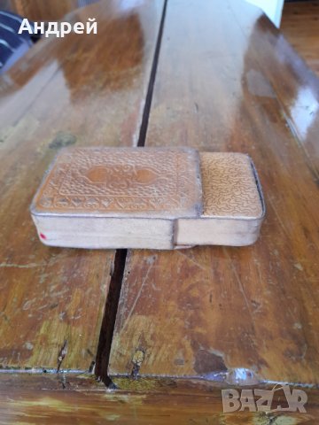 Стар кожен калъф за карти, снимка 6 - Антикварни и старинни предмети - 37002103