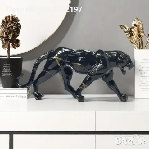 Ръчно изработена Статуетка от Смола - Леопард, снимка 4 - Статуетки - 48273646