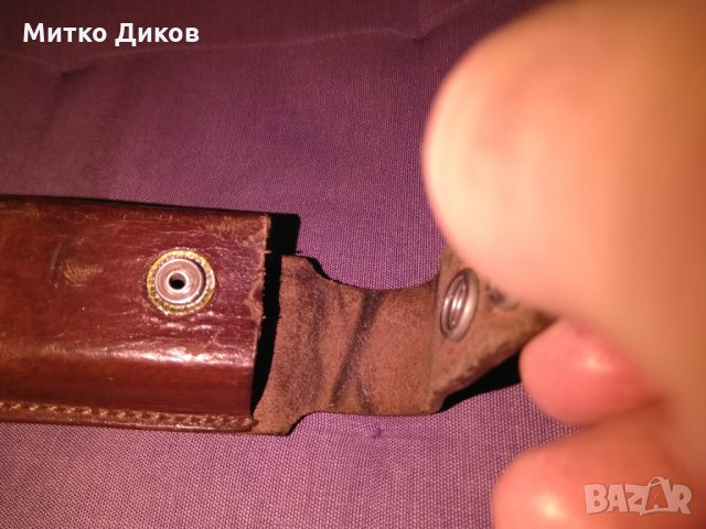 Калъвче за нож за пълнител две позиции естествена кожа 130х36х18мм вътрешен размер, снимка 4 - Оборудване и аксесоари за оръжия - 35318661