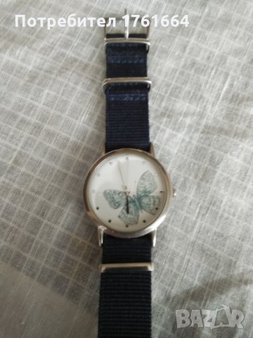 Дамски часовник с верижка от плат, снимка 3 - Дамски - 32736755