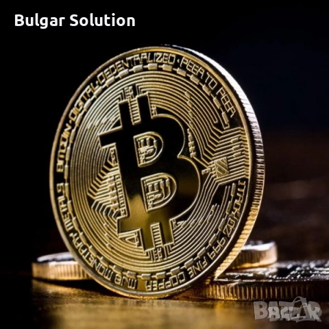 🌐💰🏵️Позлатена crypto Bitcoin монета в трофейна кутия (trophy case), снимка 5 - Нумизматика и бонистика - 52598196