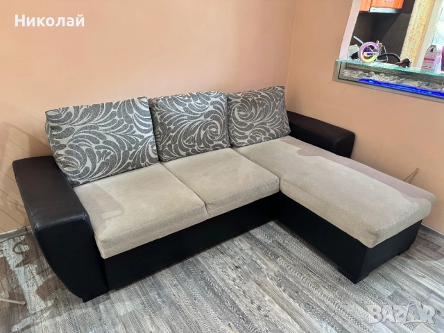 Ъглов диван, функция сън, ракла, 