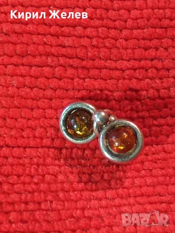 НЕЖНА СРЕБЪРНА ОБЕЦА СРЕБРО 925 с ШЛИФОВАН БАЛТИЙСКИ НАТУРАЛЕН КЕХЛИБАР 30545, снимка 13 - Обеци - 49510827