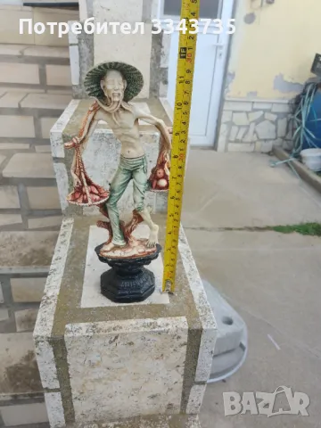Изключително красива статуетка китаец носи плодове В-30см Ш-9см., снимка 5 - Статуетки - 49565259