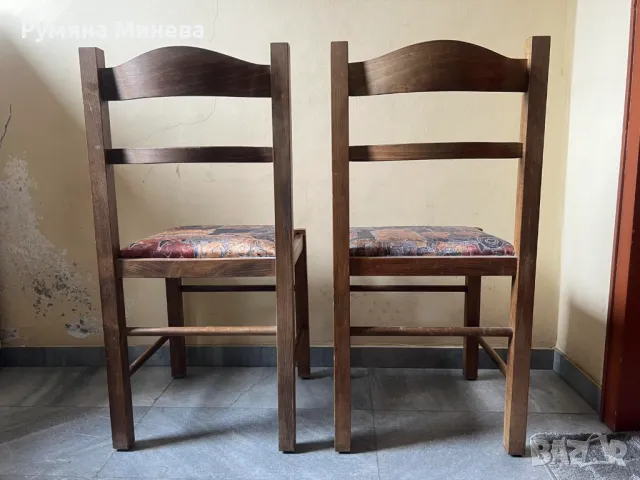 Столове дървени /масив/ с тапицерия на седалката - 8бр , снимка 3 - Столове - 49532435