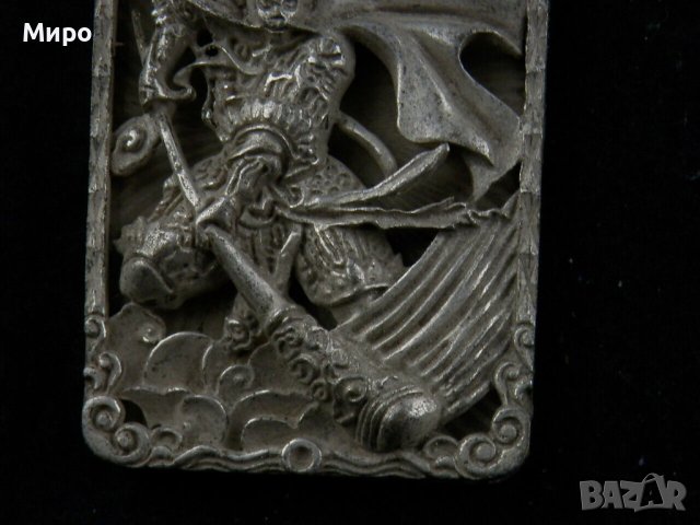 ТИБЕТ НЕПАЛ АЗИЯ МЕДАЛЬОН ВИСУЛКА ИЗОБРАЖЕНИЕ НА МАЙМУНА ВОЙН ВОЙНИК , снимка 3 - Антикварни и старинни предмети - 40590922