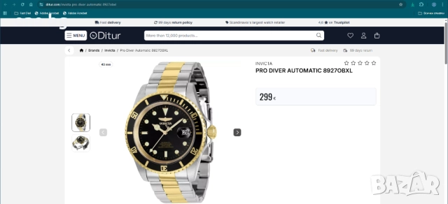 Оригинален  часовник Invicta Pro Diver two tone , снимка 8 - Мъжки - 52025256