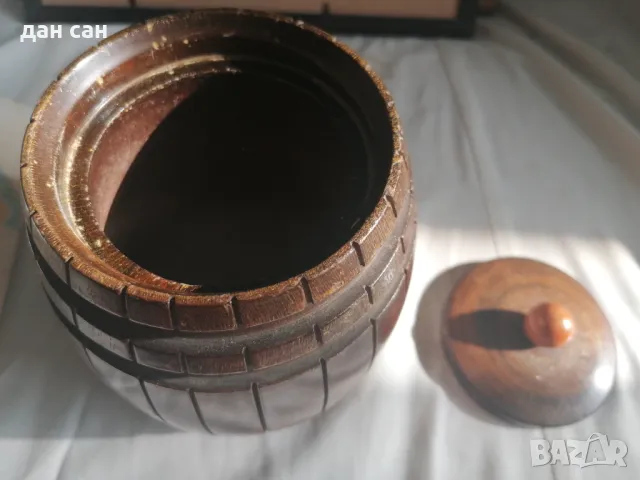 стругован дърво контейнер за кухня механа, снимка 1