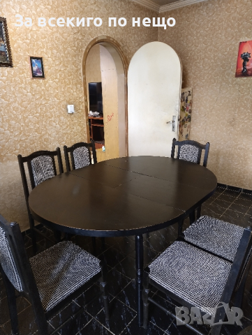 Разгуваема трапезна маса с 6 стола, снимка 10 - Маси - 44921668