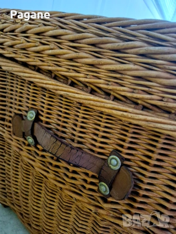 Автентичен голям плетен сандък - ретро стил, снимка 4 - Антикварни и старинни предмети - 53291998