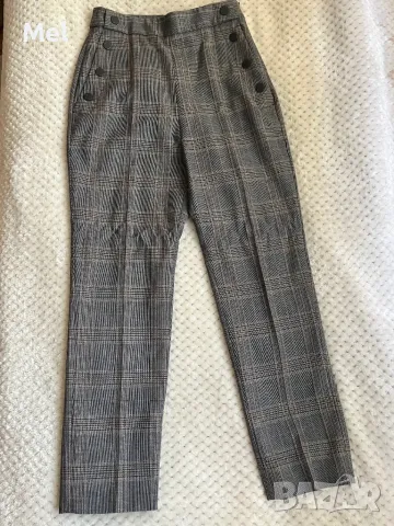 Sandro кариран панталон, тип молив, р-р XS/34EU, снимка 3 - Панталони - 50234988