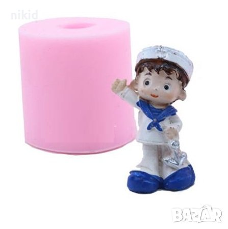 3D  Моряк дете цилиндър силиконов молд форма калъп гипс свещ декор